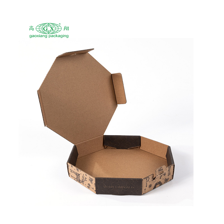 Cajas de pizza de papel kraft corrugado de tamaño 9 10 11 12 14 18 pulgadas con impresión personalizada barata