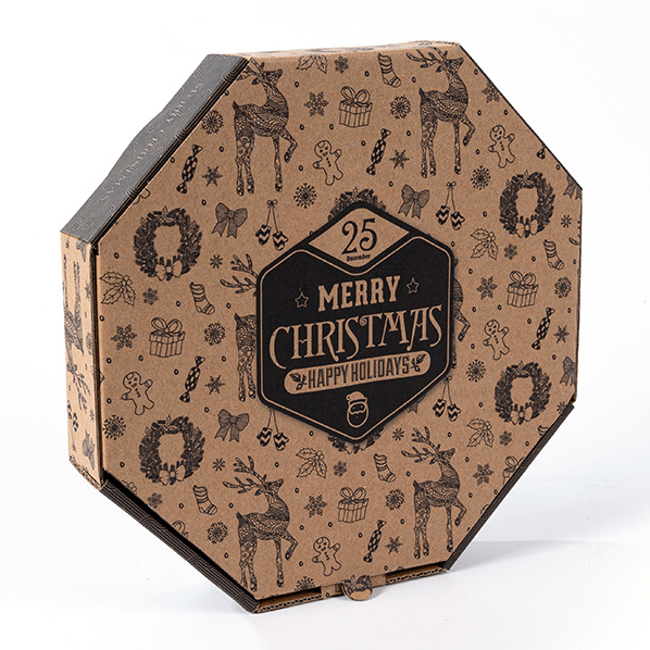 Venta al por mayor, cajas de pizza de papel kraft corrugado con impresión personalizada barata de todos los tamaños 9 10 11 12 14 18 pulgadas