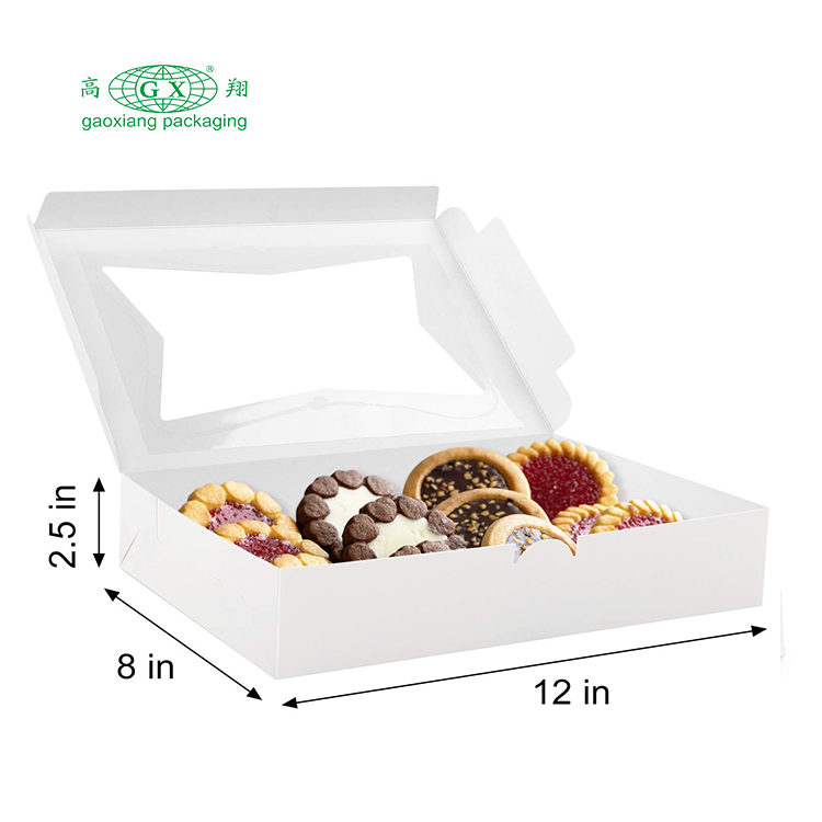 Cajas de papel de embalaje de pan de rosquillas plegables personalizadas de gran venta con logotipo