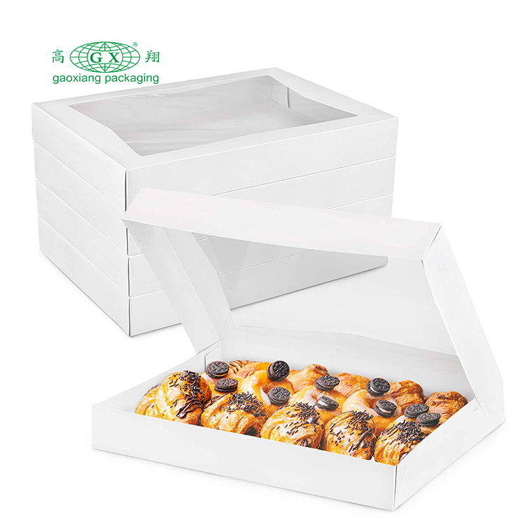 Caja de papel para galletas, macarrones, magdalenas, cajas de rosquillas, caja de dulces para bodas con ventana transparente