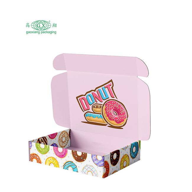 Venta al por mayor de rosquillas de pastel de panadería rosa personalizadas y caja de embalaje de rosquillas de galletas cajas personalizadas