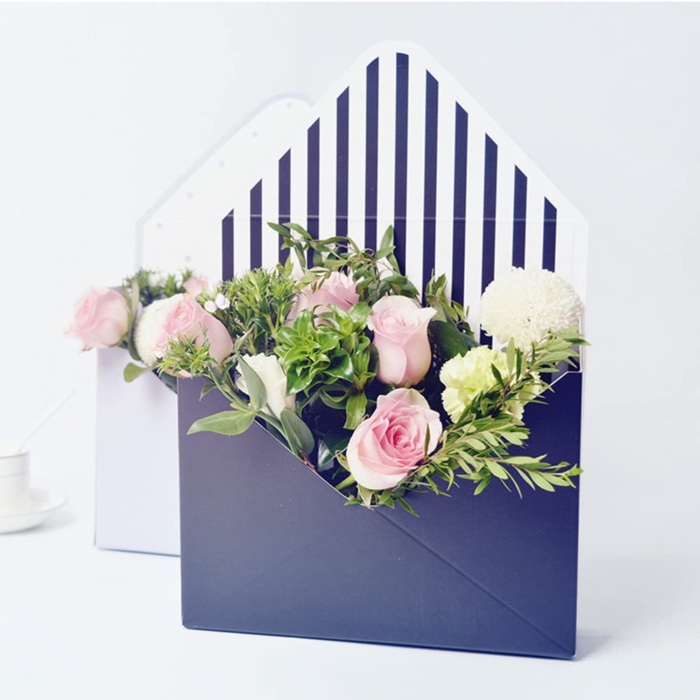Caja de regalo de papel de embalaje de flores de sobre de San Valentín de cartón con logotipo personalizado de Navidad de lujo