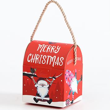 Bolso plegable de regalo de Navidad creativo al por mayor personalizado bolsa de papel de manzana de Navidad