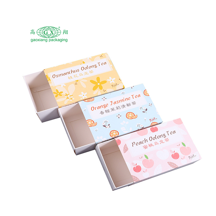 Caja de té de papel de cartón de embalaje de regalo de bolsita de té pequeña con logotipo personalizado