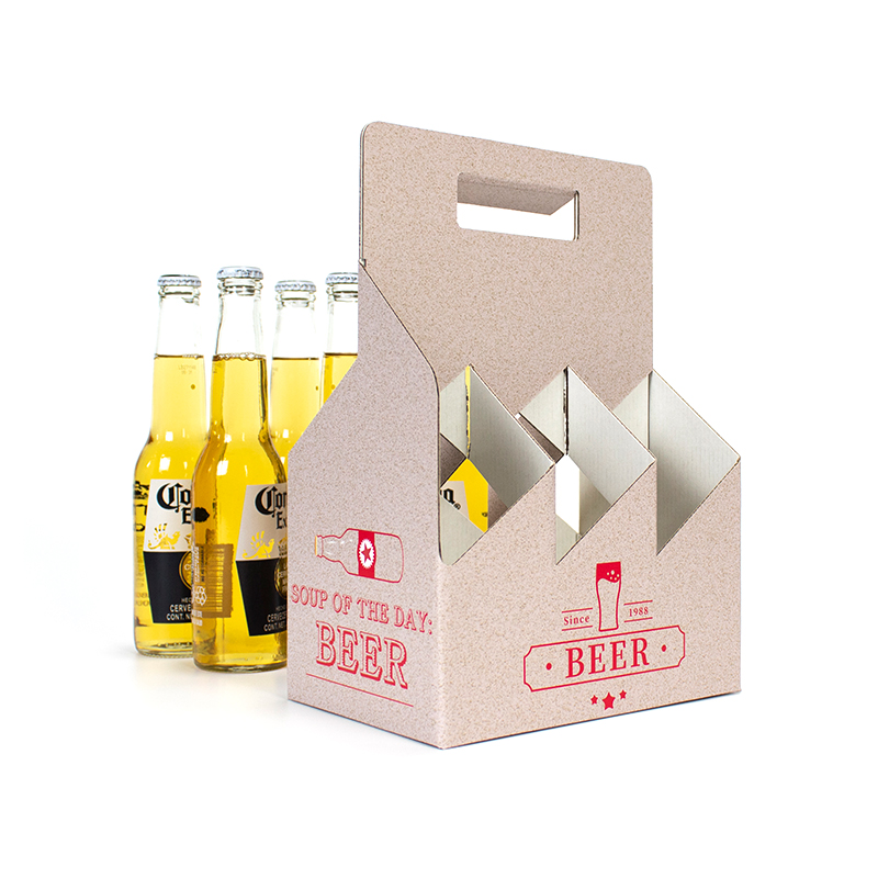 Caja de transporte de cerveza personalizada de fábrica, caja de embalaje de seis botellas de vino elegante, caja de embalaje de whisky