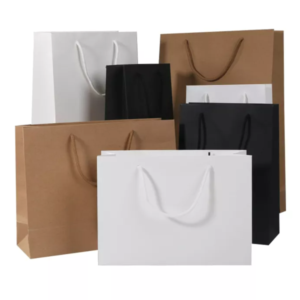 Bolsas de papel de regalo de embalaje de compras de bolsas de papel de impresión personalizadas