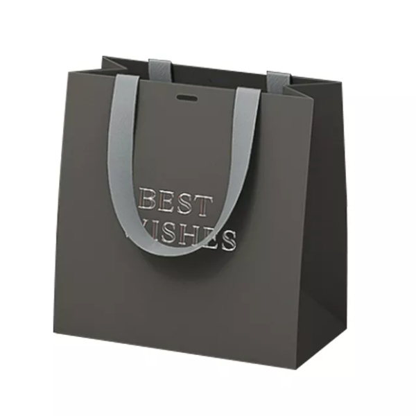Las bolsas de papel negras con asa de cinta de regalo de cumpleaños plegables más nuevas para embalaje de regalo de boutique