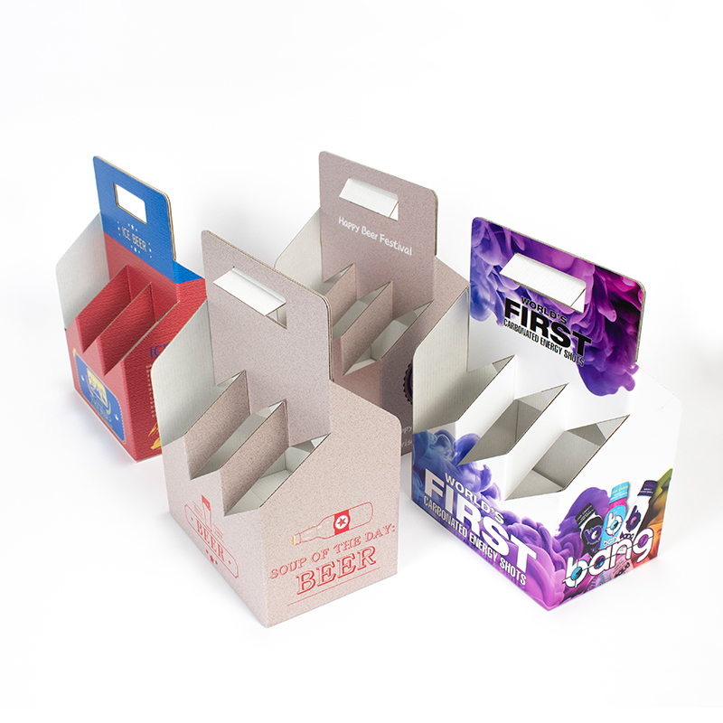 Caja portabotellas de bebidas de vino kraft de cartón personalizado caja de cartón corrugado caja de cerveza de 6 paquetes