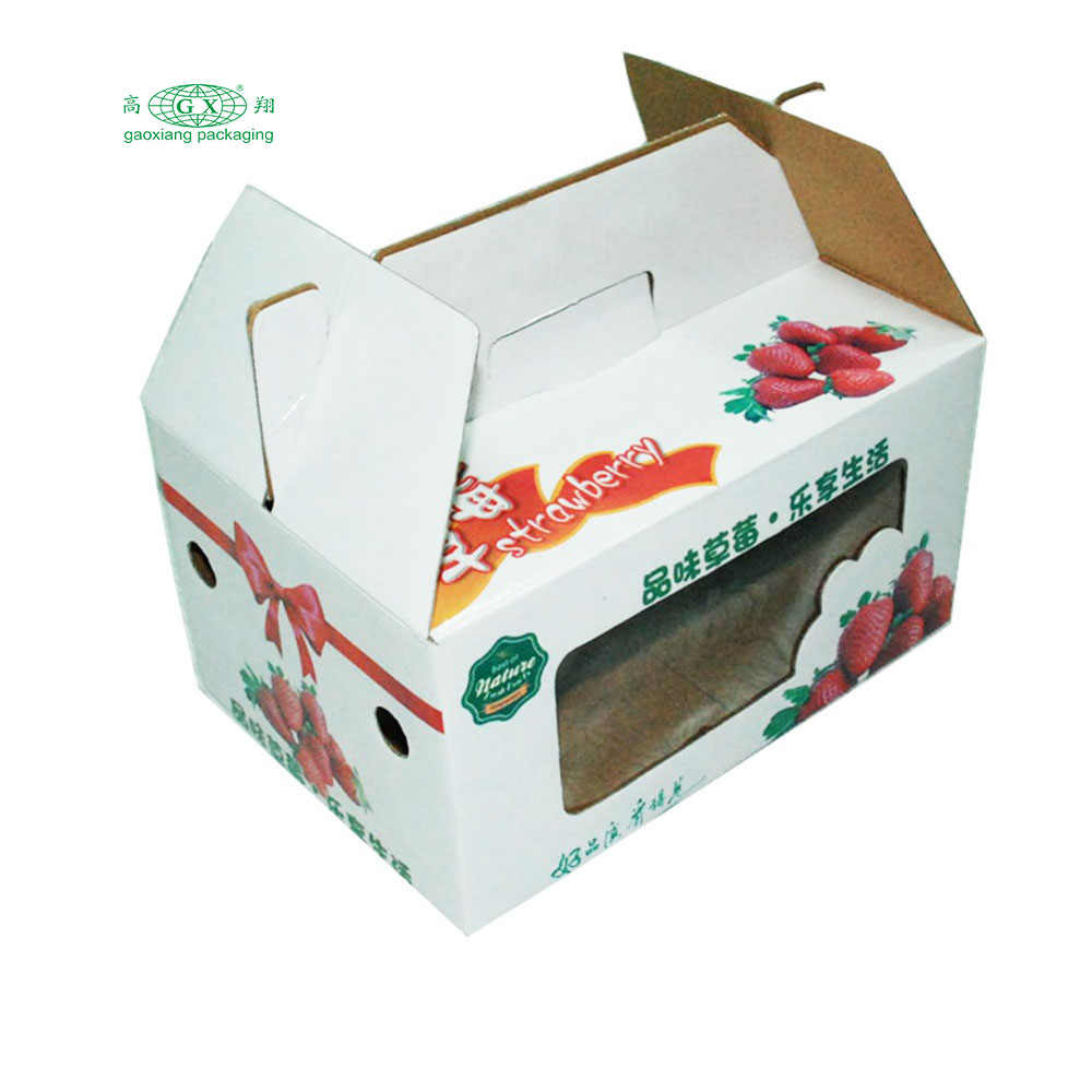 Caja de envío de cartón de cartón de colores reciclable personalizada para frutas y verduras
