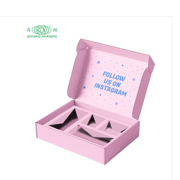 Caja grande de papel de cartón para el cuidado de la piel cosmética con logotipo personalizado impreso caja de embalaje de envío corrugado con inserto