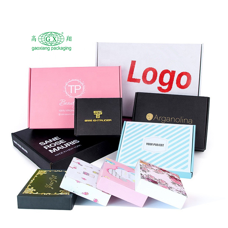 Caja de papel de embalaje en línea plana de cartón para ropa de camisa de cartón corrugado personalizada