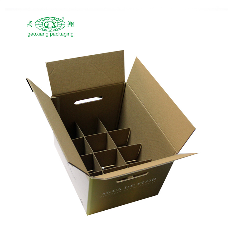 Caja de cartón personalizada para embalaje de vino y bebidas con 12 compartimentos