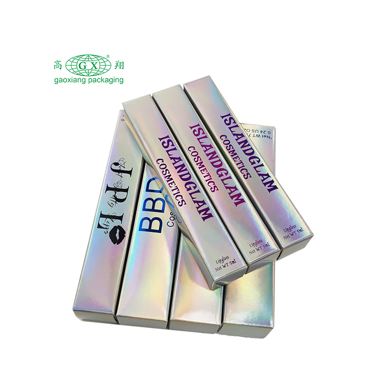 Cajas de papel de embalaje de tubo de brillo de labios de lujo de alta calidad al por mayor con personalizado