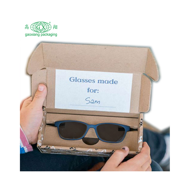 Cajón de correo al por mayor, gafas, gafas de sol, embalaje, caja de envío de papel corrugado con personalizado