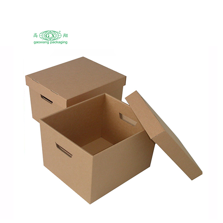 Caja de archivo de cartón de caja móvil de papel corrugado de alta calidad para almacenamiento pesado
