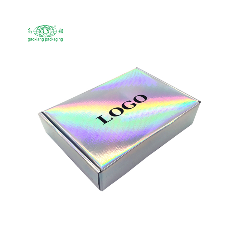 Caja de correo de cartón corrugado de cartón pequeño con logo impreso de alta calidad personalizada, caja de correo plegable, cajas de envío holográficas